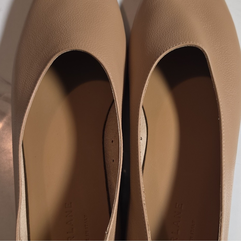 Everlane Women's Beige Slip-On Leather Flats Round Toe Lightweight Comfort 9 - Picture 2 of 7